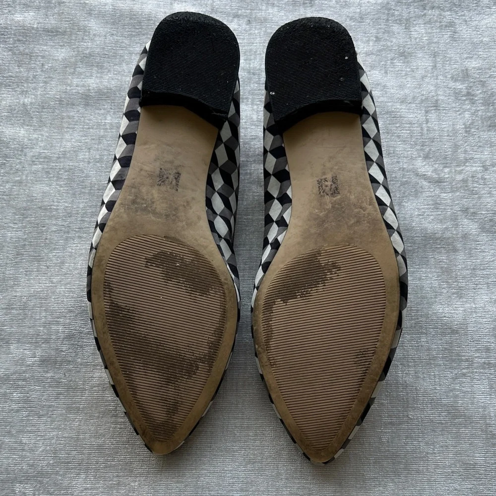 Anne Klein Black and White Patterned Flats with Gold Details - Picture 6 of 7